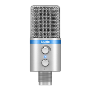 Compact Digital Microphone Large Diaphragm Capsule for iOS, Mac, PC &amp; Android   iRig Mic Studio - Silver ik multimedia