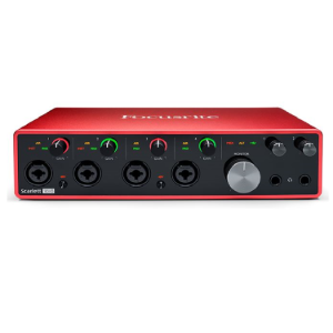 8 x Analog Inpurs, 4 x Mic/Line Inputs, 4 Preamps 4 Pads USB 2.0 Audio Interface   Scarlett 18i8  3rd gen focusrite