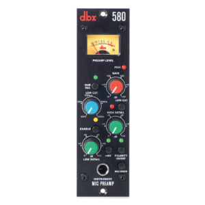 Mic/Instrument Preamp with 20dB Pad, Low Cut Filter, High/Low Detail EQ, Polarity Invert and VU Meter   DBX580 dbx