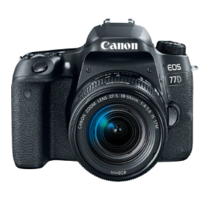 24.2 Megapixel APS-C CMOS Sensor 3.0 Inches 1.04m Dot Vari Angle Touchscreen Full HD 1080p at 60 fps Built-In Wi-Fi with NFC   EOS 77D (W) with 18-55 IS STM canon