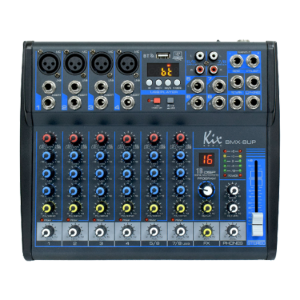 8 Channel Compact Mixer 4 Mic 2 Stereo with Echo, USB and Bluetooth KIX Audio   BMX8UP kevler