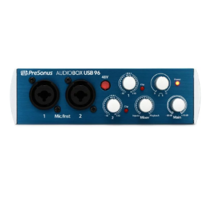 2 In, 2 Out Audio Interface Records up to 24 bit, 96 kHz Blue   AudioBox 96 USB presonus