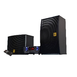 Mini Component System with 150W x 2 Amplifier with Bluetooth, USB and SD Slot, Subwoofer Output, 2 x 8-Inch 2 Way Speakers, KEVLER XCITE 8