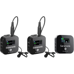 2-Person Digital Camera-Mount Wireless Omni Lavalier Microphone System (2.4 GHz, Black), Saramonic Blink 900 B2