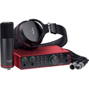 Focusrite Scarlett 2i2 Studio USB-C Audio Interface with Microphone and Headphones (4th Generation) SCARLETT-2I2-STU-4G
