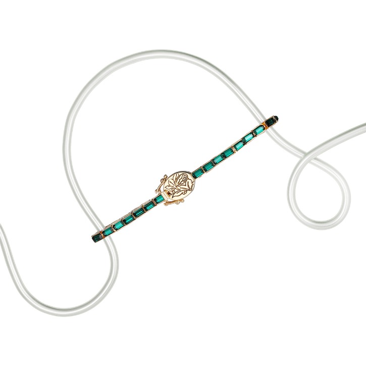 Peony Emerald Baguette Tennis Bracelet