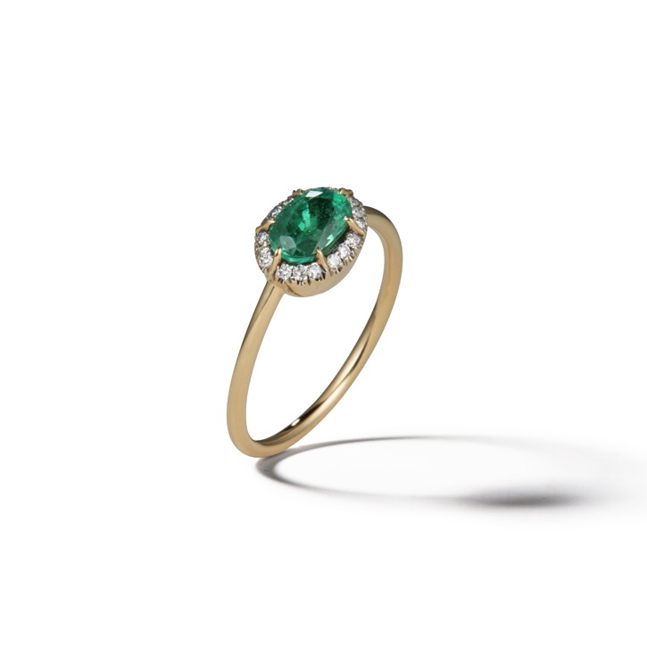 COLLET COLUMBIAN EMERALD RING