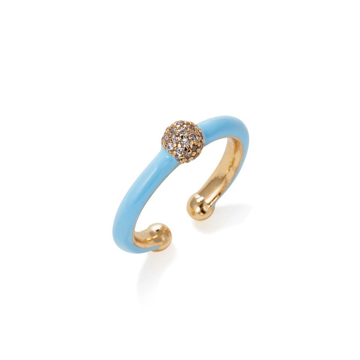 Pave Setting Ice Blue Ring