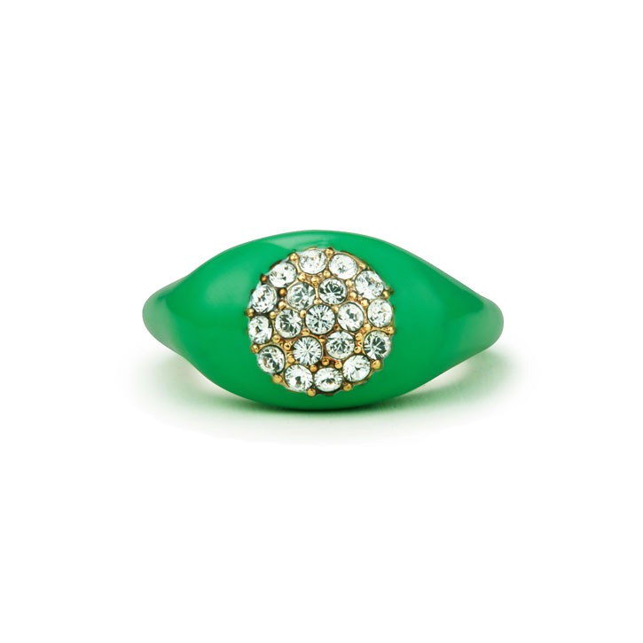Curio Pinky Signet Ring Signal Green