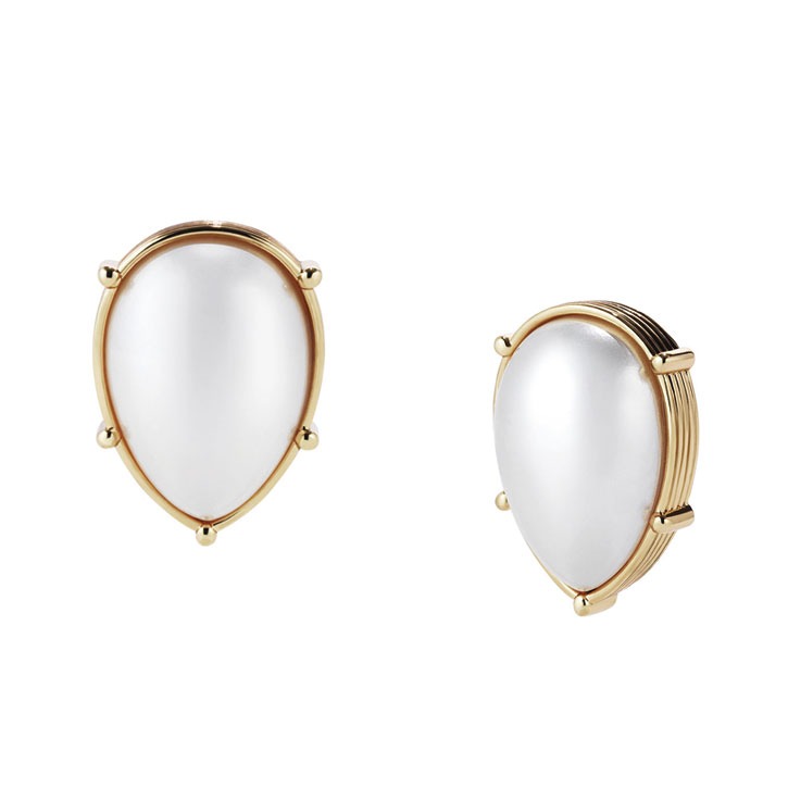 Large Mabe Pearl Pear Shape Earrings