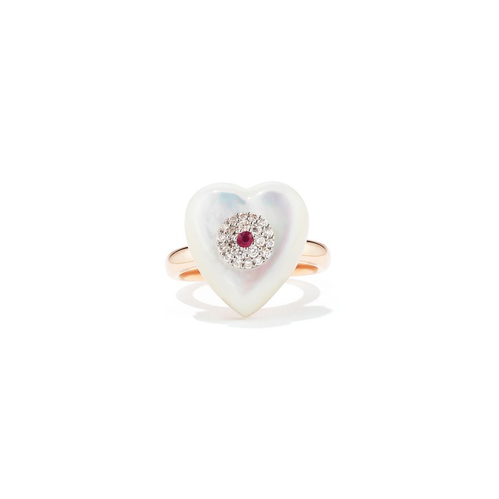 HEART MOTHER-OF-PEARL RING