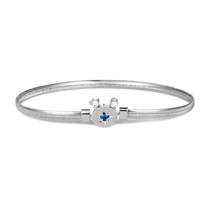 Liaison Blue Sapphire herringbone chain bracelet (White)