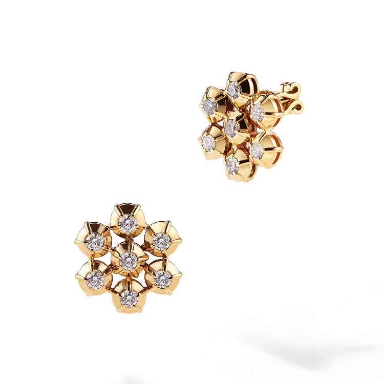 COLLET CLUSTER EARRING