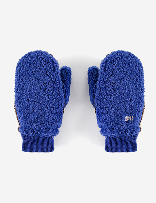 [BOBO CHOSES] Sheepskin Color Block blue gloves [S,M]