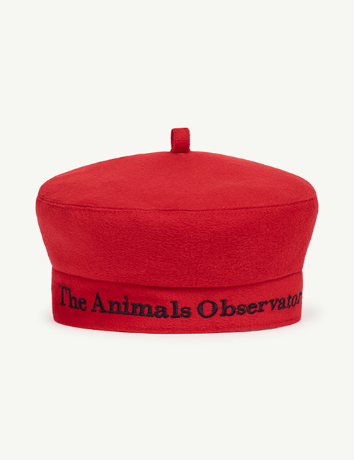 [The Animals Observatory] FELT BERET KIDS HAT _ Red