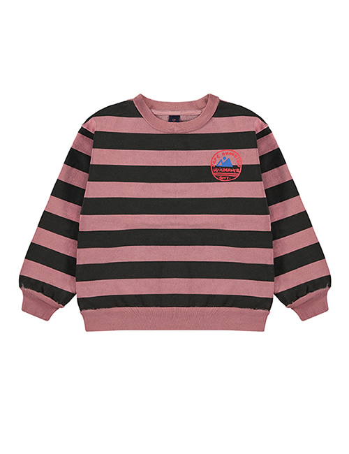 [BONMOT] Sweatshirt wide stripes _ Rust [3-4Y]