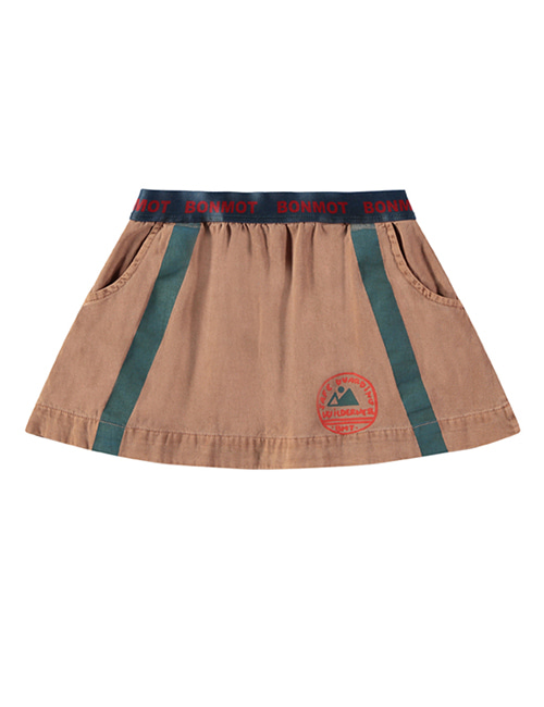 [BONMOT] Mini skirt side stripe _ Rust