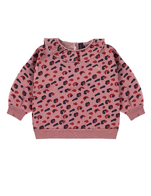 [BONMOT] Sweatshirt collar leopard _ Rust