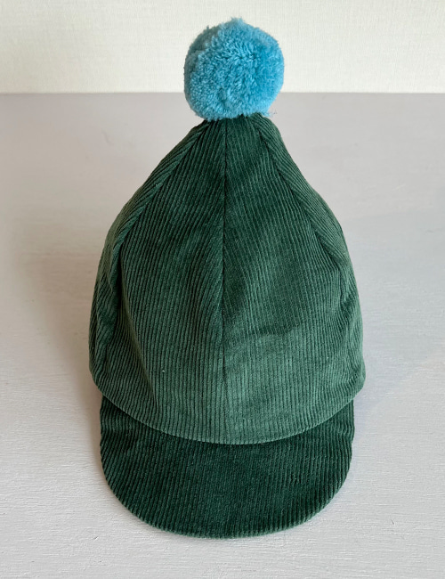 [MES KIDS DES FLEURS]baseball cap with pompom Green