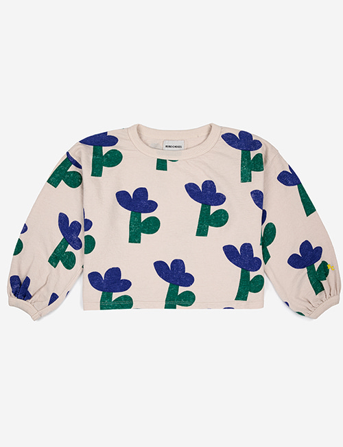 [BOBO CHOSES] Sea Flower all over cropped sweatshirt [4-5y]