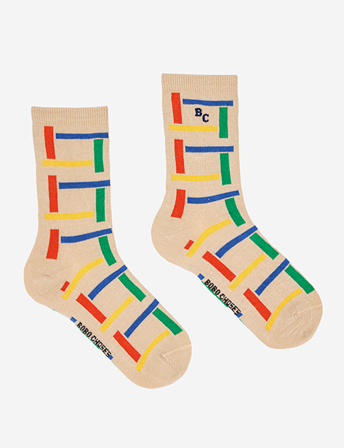 [BOBO CHOSES] Multicolor Beacons all over long socks