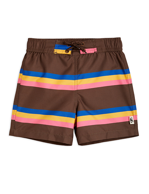 [MINI RODINI]Stripe swim shorts _ Brown  [116/122 ]