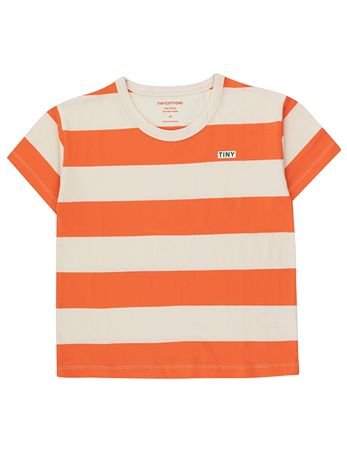 [TINY COTTONS]  STRIPES TEE _ light cream/summer red [4Y, 6Y]