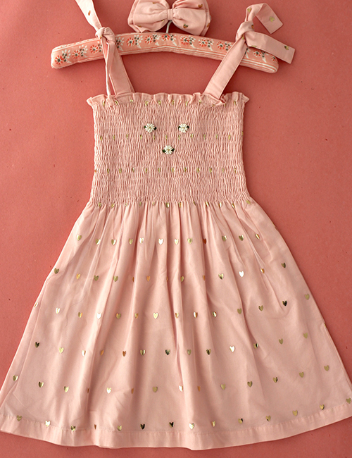 [BONJOUR DIARY] *korea special item Skirt dress with Hair clip _ pink tulle
