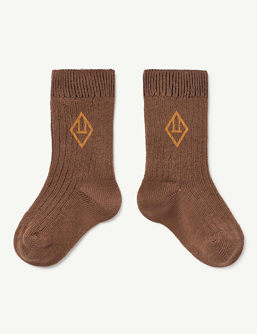 [The Animals Observatory]  SNAIL BABY SOCKS Brown [12-18]
