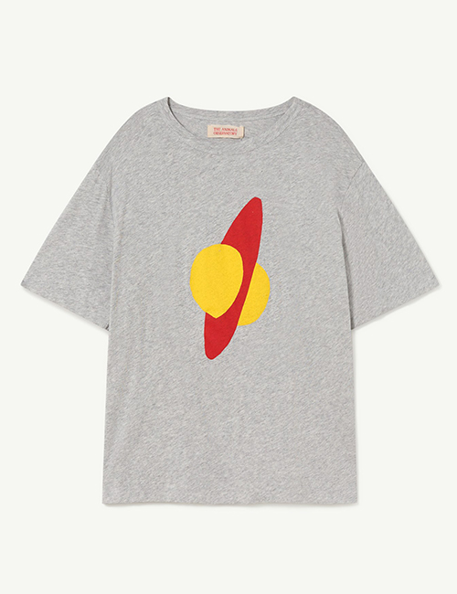 [The Animals Observatory]  ROOSTER OVERSIZE KIDS T-SHIRT Grey [2Y,4Y,10Y,14Y]