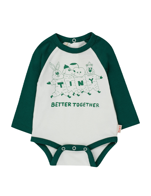 [TINY COTTONS]  BETTER TOGETHER BODY_light cream/dark green [9M, 18M, 24M]