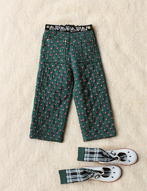 [BONJOUR DIARY]QUILTED PANTS Provencal print - pique fabric[12Y]