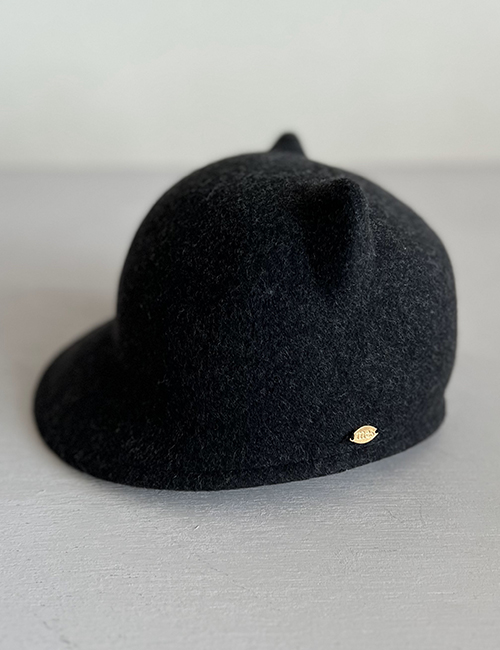 [MES KIDS DES FLEURS] Cat ear hat _ Black ( 100% wool)
