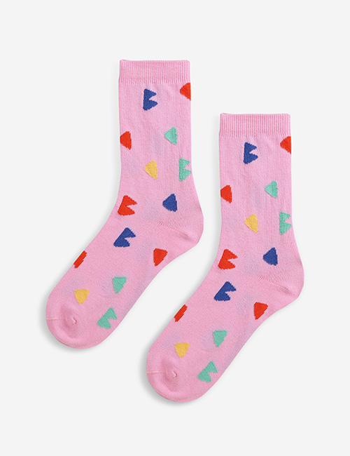[BOBO CHOSES]  B.C all over pink long socks