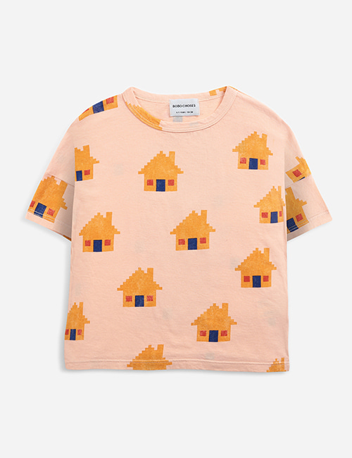 [BOBO CHOSES]  Brick House all over short sleeve T-shirt