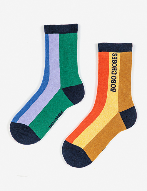 [BOBO CHOSES]  Multi color stripes long socks