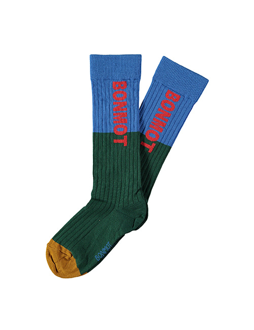 [BONMOT] Sock bonmot color block  _ Sea blue