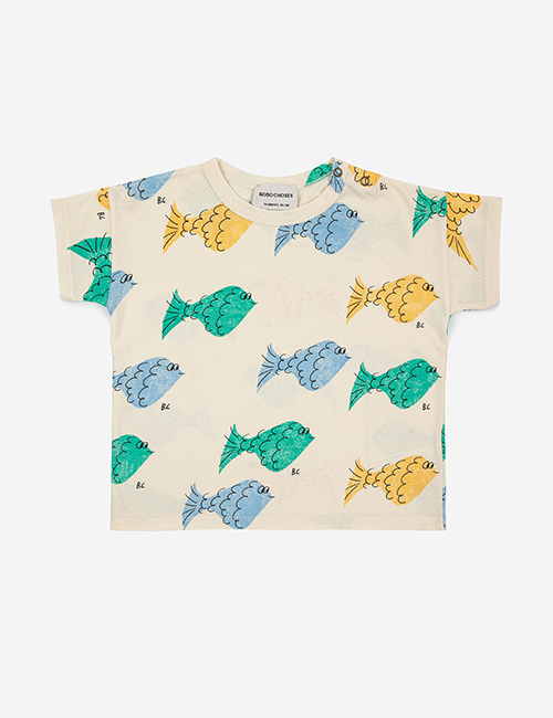 [BOBO CHOSES] Multicolor Fish all over T-shirt