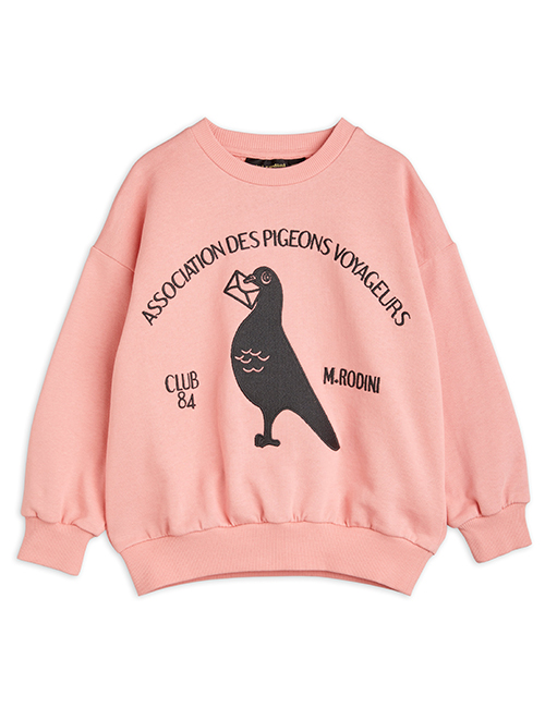 [MINI RODINI]  Pigeons chenille sweatshirt _ Pink [104/110, 140/146]