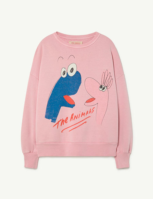 [The Animals Observatory]  Pink Puppets Bear Oversize Sweatshirt