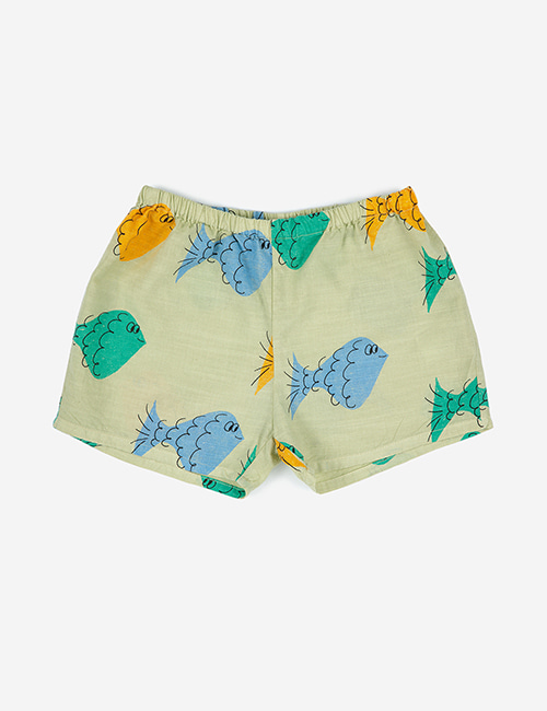 [BOBO CHOSES] Multicolor Fish all over woven shorts [24m]