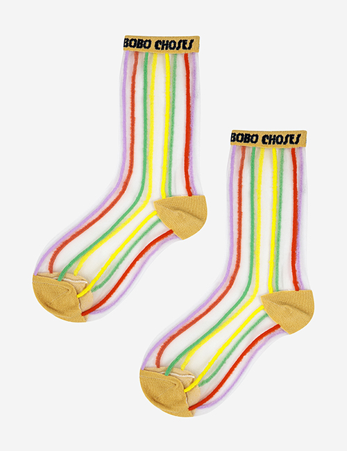 [BOBO CHOSES] Color Stripes transparent short socks [ 26-28, 32-34]