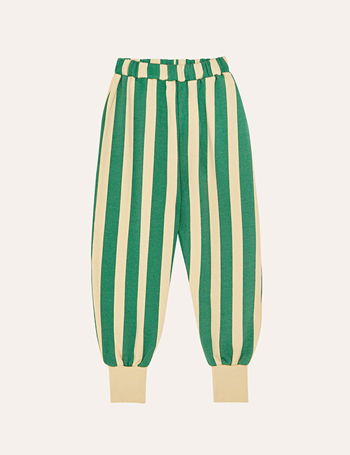 [THE CAMPAMENTO]  GREEN STRIPES KIDS JOGGING TROUSERS [4Y]