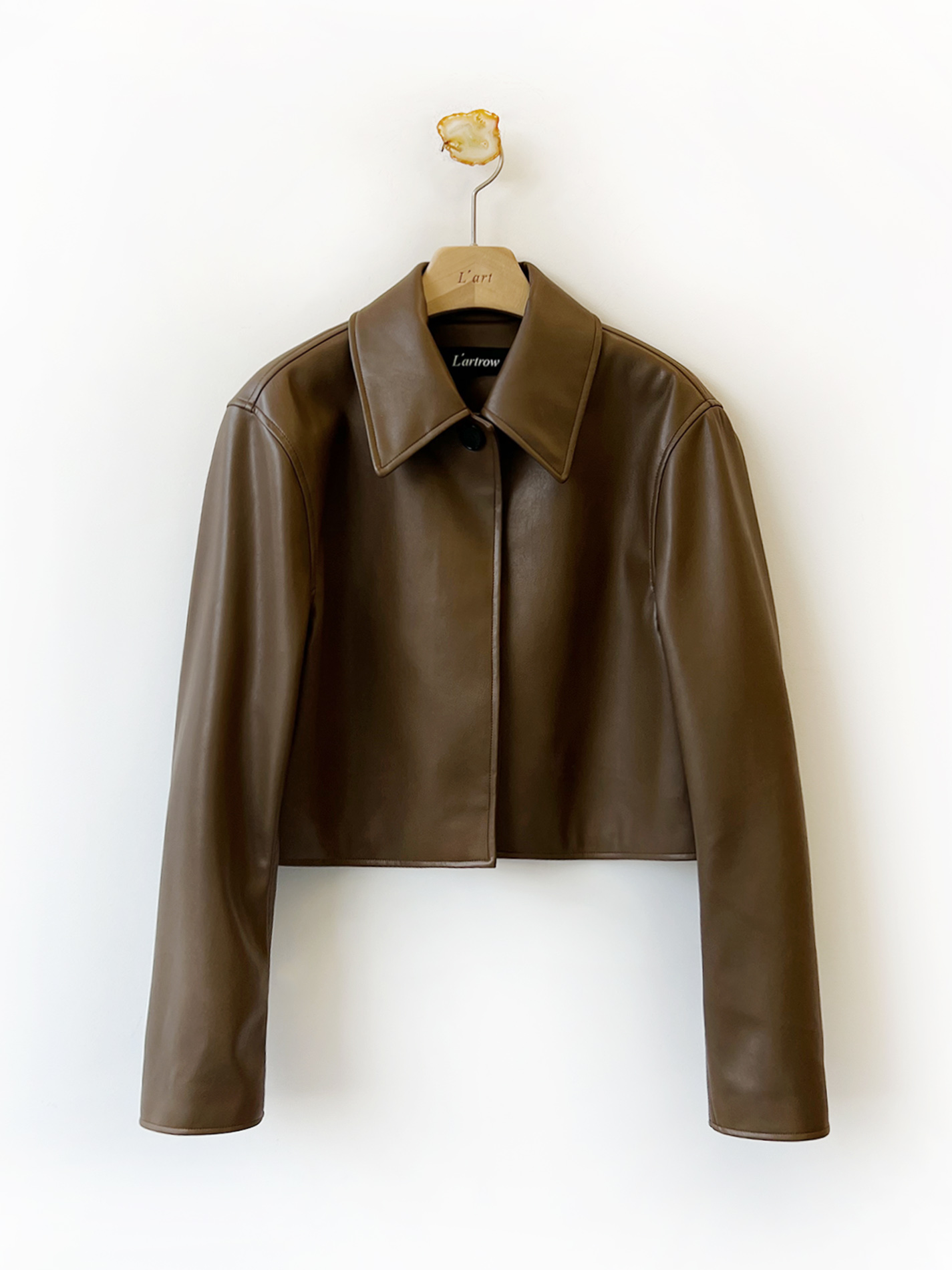 CROPPED FAUX LEATHER JACKET [L&#039;artrow]