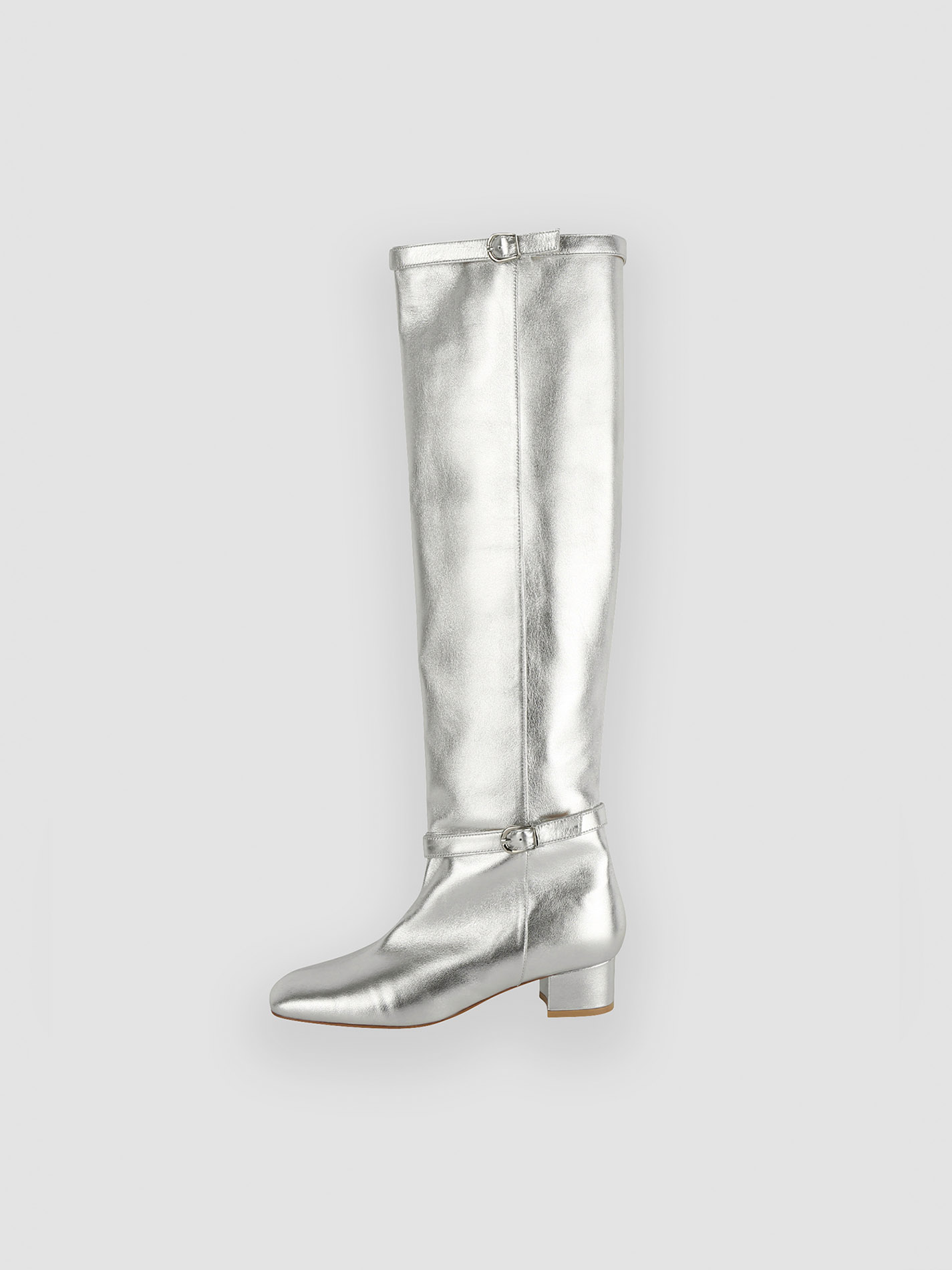 BELTED OVER KNEE BOOTS [SILVER] *주문 후 약 2주 소요