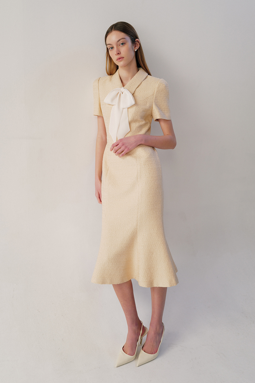 ★BAU by Bride And You★ EMMA Collar detailed mermaid tweed Plan your wedding with bride and you