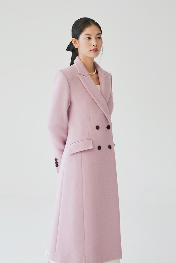 [김나영 노필터티비 착용]BRYNLEE Slim double breasted coat (Lavender pink)