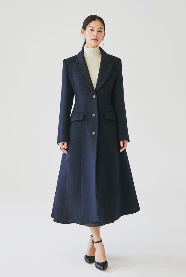 [김나영 착용] TANIA Classic A-line coat (Navy)