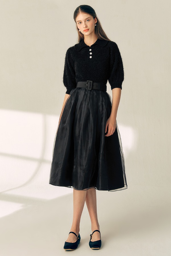 CHARMANT Tull skirt (Black)