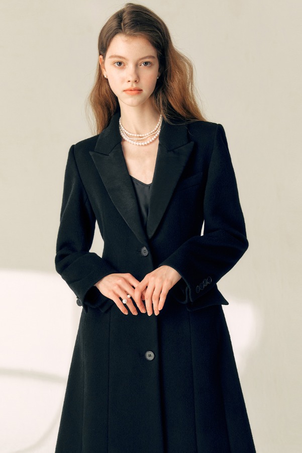 [서지혜 착용]TANIA Classic A-line coat (Black)